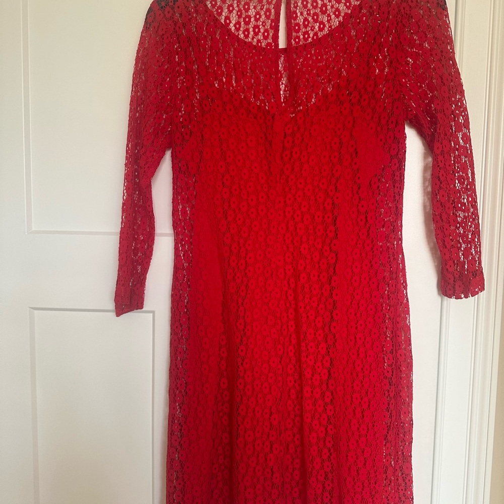 Elegant Red Lace Dress